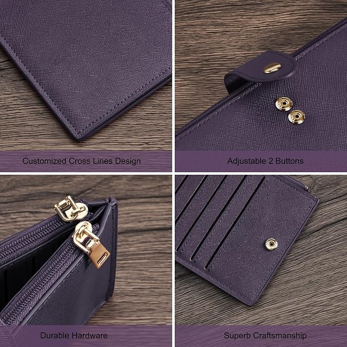 Travelambo RFID Wallet Women Large Size Bifold Multi Card Wallet Case with Zipper Pocke Credit Card Holder for Women - Image 6
