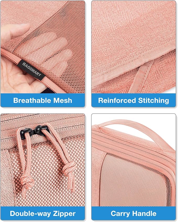 BAGSMART Compression Packing Cubes for Travel, 6 Set Luggage Organizer Bags | Fits 20/24/28in Carry-On Suitcases, Compressible Bags Streamline Cruise Travel Essentials, Sturdy Handles, Machine Washable - Image 5