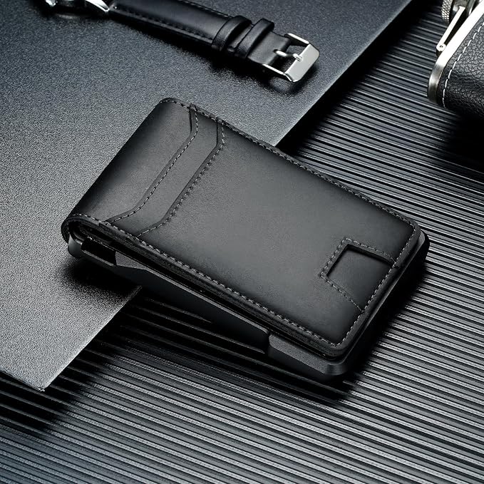 Genuine Leather Wallet for Men: Slim RFID Smart Minimalist Wallet | Credit Card Holder for Front Pocket wallet with Money Clip Full Grain - Gift for Husband Father on Birthday Anniversary - Image 8