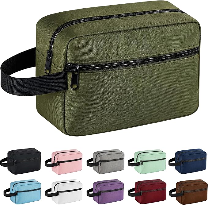 Travel Toiletry bag for Women and Men,Small Cosmetic Bag Hanging Lightweight Makeup Bag Small Tool Bag Travel Organizer accessories for Women Men - Olive Green by Unknown