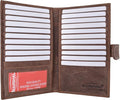 Marshal Bifold Leather RFID Blocking Wallet For Men & Women | Genuine Leather Holder With 19 Slots, 2 Bill Compartments & ID Window | For Credit/Debit Cards, Money & More (Vintage with Snap) by Marshalwallet