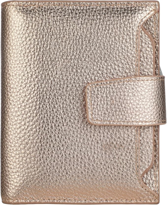 Small Compact Women Wallet RFID Blocking Genuine Leather Bifold Purse with ID Windows by Lavemi