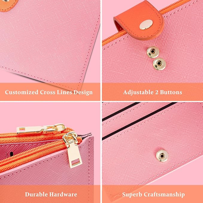 Travelambo RFID Wallet Women Bifold Multi Card Wallet Case with Zipper Pocke Credit Card Holder for Women - Image 7