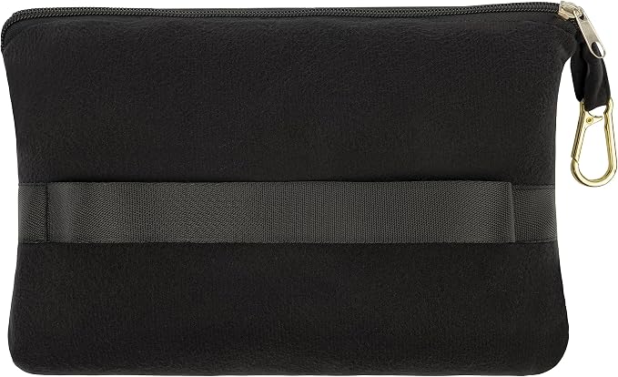 BlueHills Lightweight Travel Blanket Pillows Compact for Two Airplane Traveling Essentials Flight Throws in Bag case with Backpack Clip Compact Large Plane Accessories – Navy Blue and Black - Image 3
