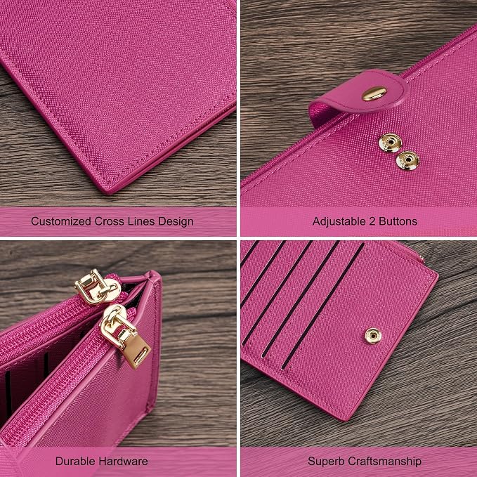 Travelambo RFID Wallet Women Large Size Bifold Multi Card Wallet Case with Zipper Pocke Credit Card Holder for Women - Image 6