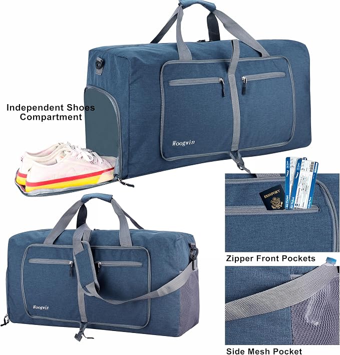 Woogwin Travel Duffel Bag Large Foldable Waterproof Overnight Bag for Beach Swim Bags Pool Sports Gym - Image 5