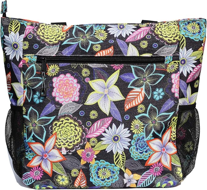 ESVAN Original Floral Water Resistant Large Tote Bag Shoulder Bag for Gym Beach Travel Daily Bags Upgraded - Image 4