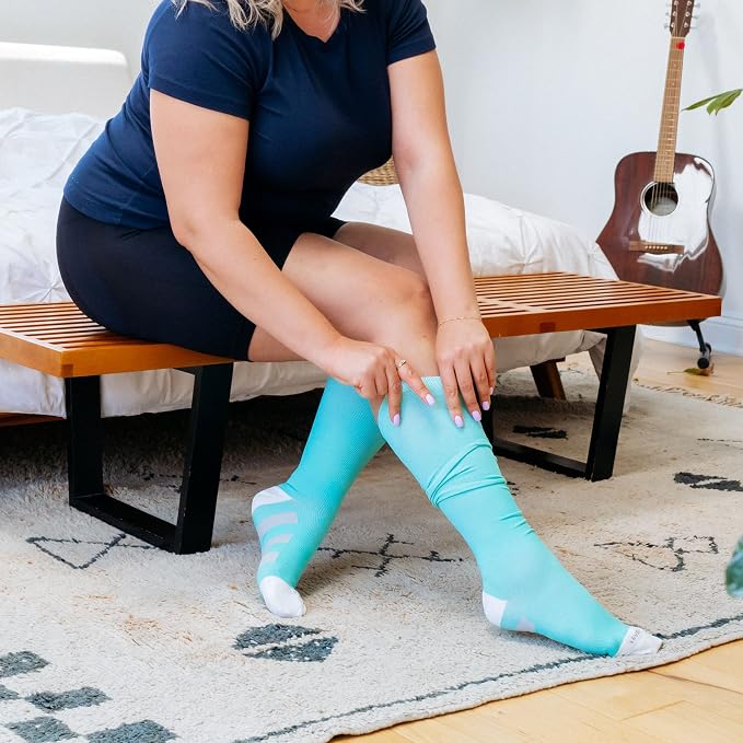 LEVSOX Wide Calf Compression Socks for Women & Men Extra Large Size Support Socks for Nurses Running Pregnant Travel, 15-20 mmHg - Image 5