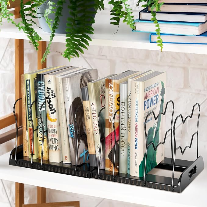 Simple Houseware Expandable Pan Rack 10 Adjustable Compartments, Black | Kitchen Cabinet Organizer for Pots, Pans, Lids & Bakeware - Pantry & Countertop Storage - Image 8