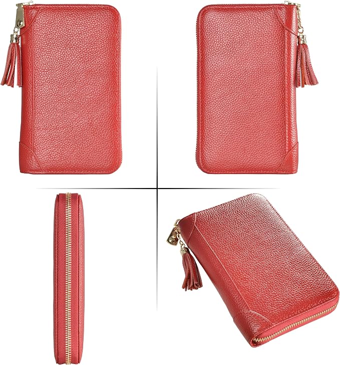 Easyoulife Credit Card Holder Wallet Womens Zipper Leather Case Purse RFID Blocking - Image 6