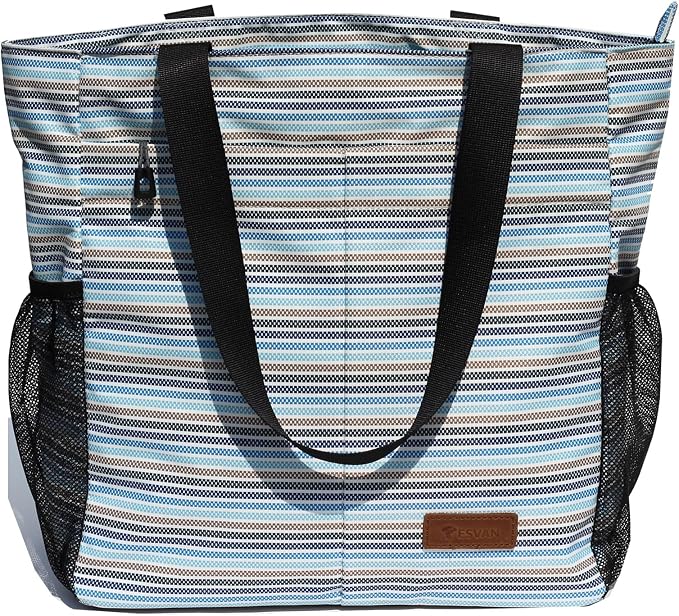 ESVAN Original Floral Tote Bag Large Shoulder Bag with Multi Pockets for Gym Travel Beach Daily Bags - Image 7