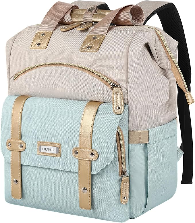 FALANKO Laptop Backpack for Women,17 inch Computer Backpack for Work School Nurse Teacher Business College with Laptop Compartment,RFID, Water-resistant Large Wide Open Travel Backpack Bookbag by FALANKO