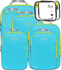 Ultralight Compression Packing Cubes Set, Suitcase and Backpack Travel Organizer Bags (Turquoise, 7Piece) by SUITEDNOMAD
