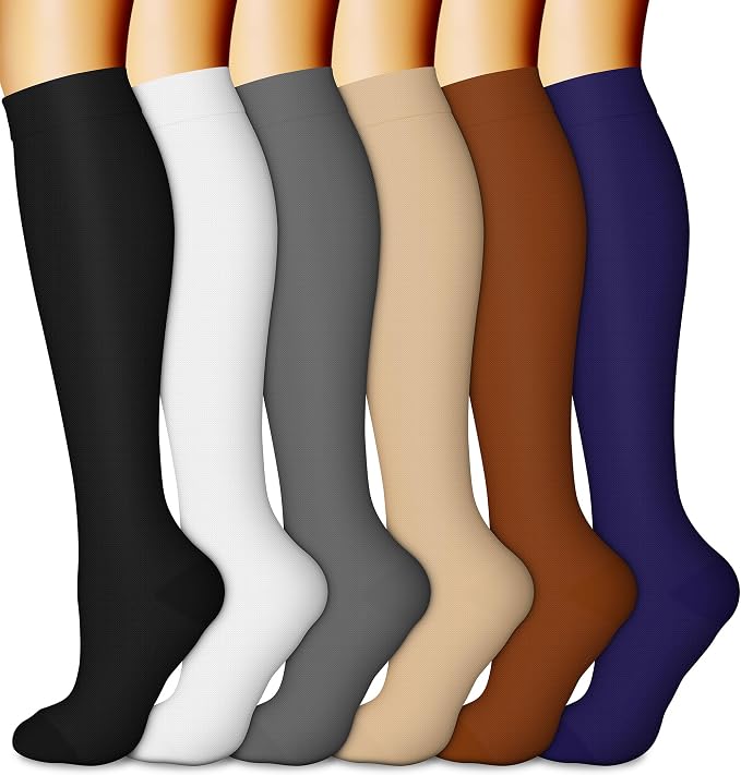 CHARMKING 6 Pairs-Compression Socks for Women & Men Circulation Best Support for Nurses, Running, Athletic,Flight Travel by CHARMKING
