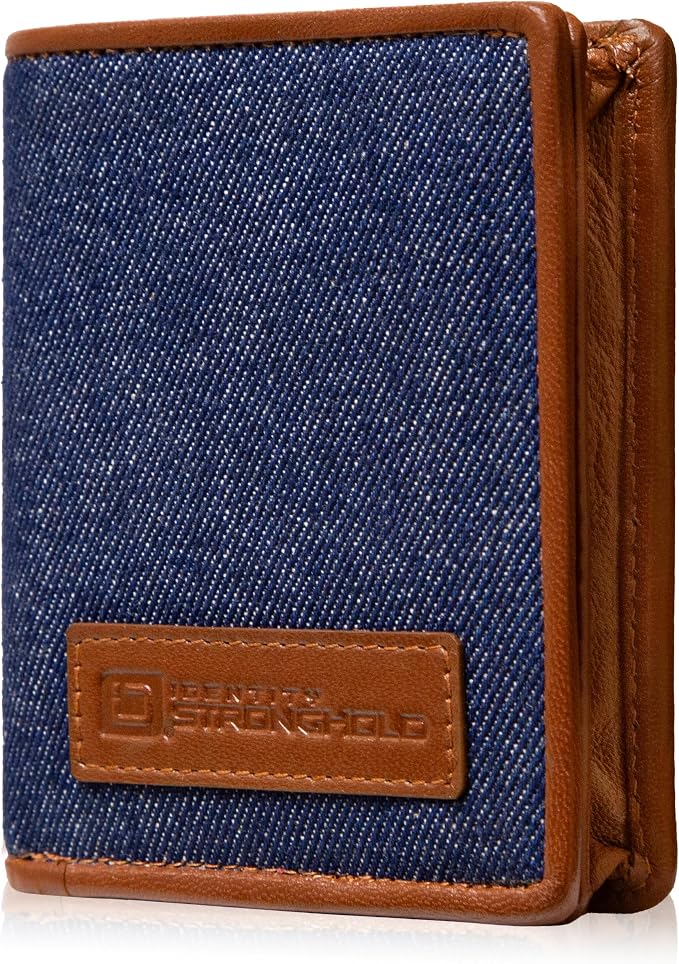 ID Stronghold Waltlet - RFID Blocking Bifold Wallet for Men with Magnetic Clasp (IDSH7068-den) by IDStronghold
