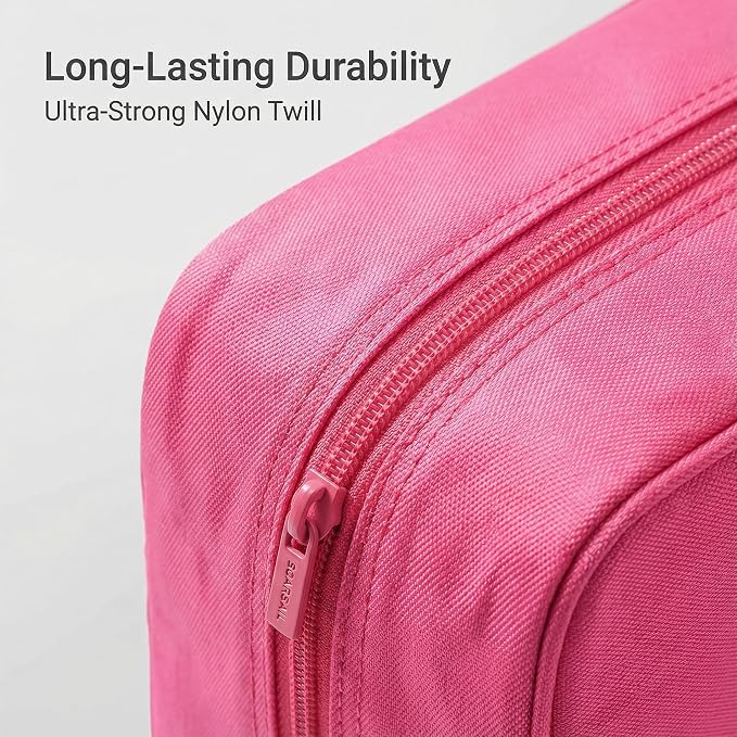 6 Set Compression Packing Cubes for 7–14 Day Travel, Rose Red | Nylon Oxford Fabric, Full Breathable Mesh, Reinforced Double-Zipper, Small to Large Size Bag, Expandable Packing System - Image 3