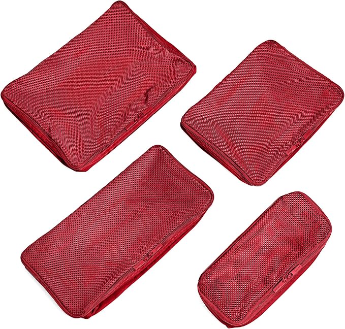 Away Insider Packing Cubes Set of 4, Lightweight Travel Luggage Organizers | 4-Piece Packing Cube Set for Suitcases, Carry-On Bags & Luggage, Lightweight Travel Organizers for Packing, Cherry Red - Image 5