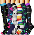 CHARMKING 6 Pairs-Compression Socks for Women & Men Circulation Best Support for Nurses, Running, Athletic,Flight Travel by CHARMKING