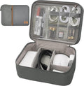 Electronics Organizer,Travel Cord Organizer Pouch,Cable Organizer Bags | Waterproof Electronic Accessories Storage Case for Cables, Cords, Charger, Phone (Double Layer-Gray) by Miavers