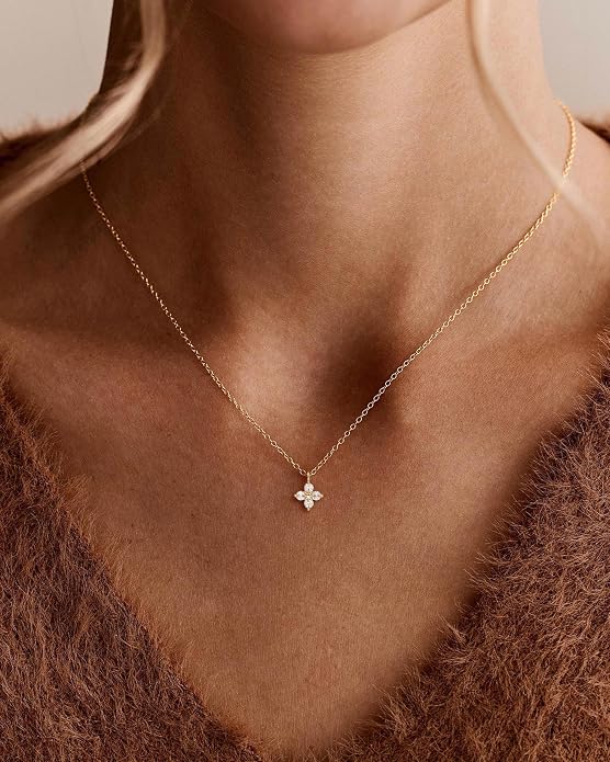 Gold Necklace for Women, Dainty Charm Pendant Necklace Jewelry Gift | 14K Gold Plated, Cute, Delicate, Adults, Non Tarnish, Hypoallergenic, Accessories - Image 3