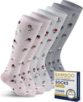 Pembrook® Bamboo Viscose Light Compression Socks - 3 Pairs | 8-15 mmhg Compression Socks | Knee High Comfort Support Socks by Pembrook