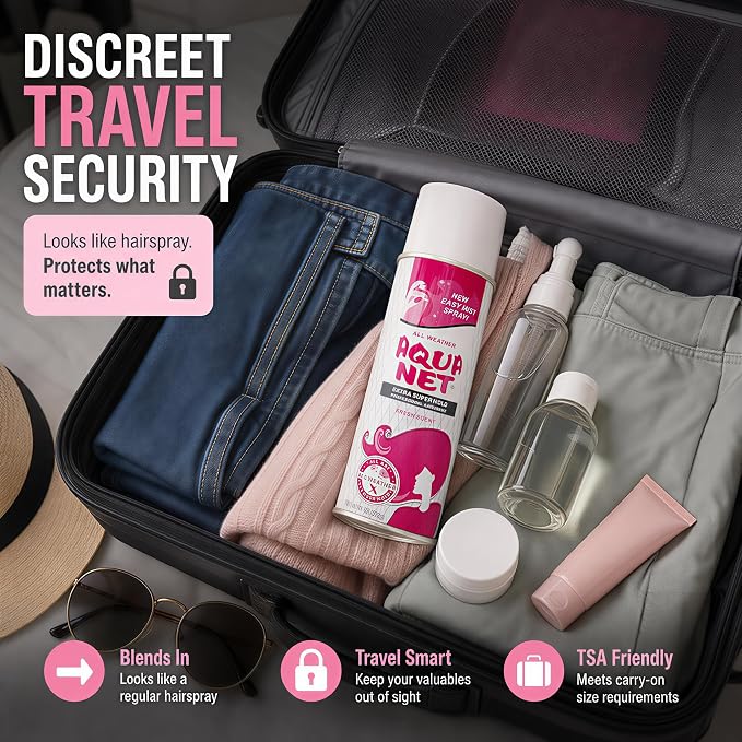 Aquanet Spray Diversion Safe Stash Can with Food Grade Smell Proof Bag with Hidden Compartment for Keys, Cash and Valuables - Image 3