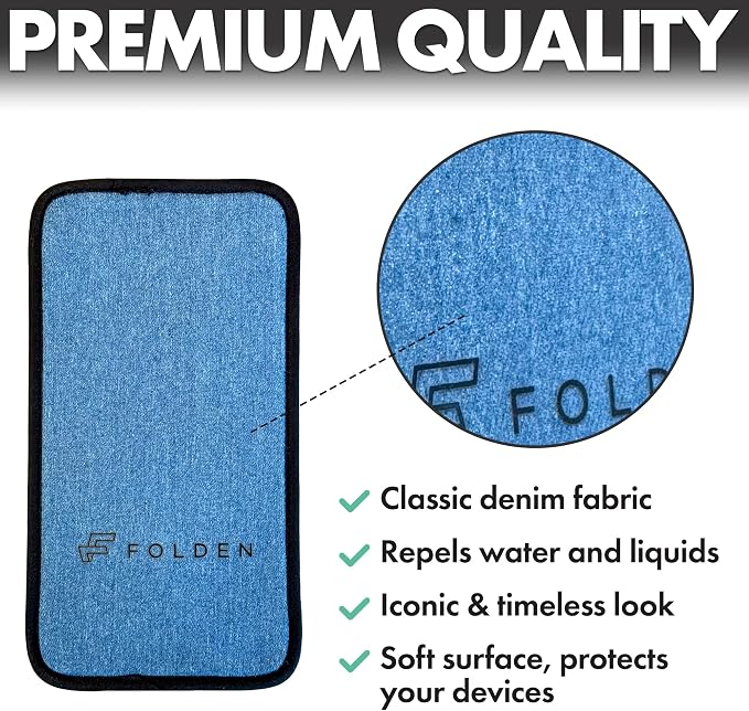 Airplane Phone Holder - Foldable Phone Stand for Plane Travel | Blue Denim,Tabletop Mount Desk, Plane Tray Seat back, Treadmill, Fits iPhone Cell Phone, 9 x 4.3 in - Image 5