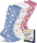 Pembrook® Bamboo Viscose Light Compression Socks - 3 Pairs | 8-15 mmhg Compression Socks | Knee High Comfort Support Socks by Pembrook