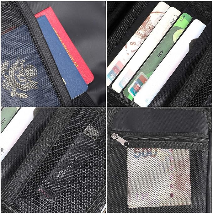 ENGPOW Small Fireproof Storage Organizer Case with Lock, 9”x 5.3”x 3.7” | Money Safe Wallet Carrying Bag with Multi-Pocket, Portable Home Travel for Cash,Card,Passport,Coin,Check,Bill,Soft Box,Black - Image 9