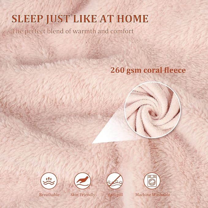 Tirrinia Soft Travel Blanket Pillow, 3-in-1 Foldable Airplane Throw Blanket, Long Flight Essentials, Car Pillow, Lightweight Travel Accessories - Image 7
