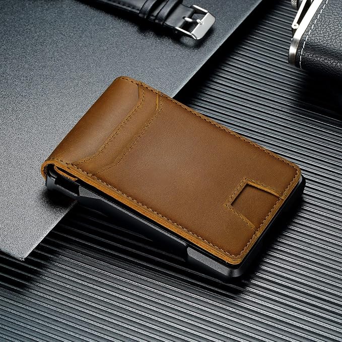 Genuine Leather Wallet for Men: Slim RFID Smart Minimalist Wallet | Credit Card Holder for Front Pocket wallet with Money Clip Full Grain - Gift for Husband Father on Birthday Anniversary - Image 8