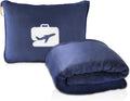 EverSnug Travel Blanket and Pillow - Premium Soft 2 in 1 Airplane Blanket with Soft Bag Pillowcase, Hand Luggage Sleeve and Backpack Clip (Navy Blue) by EverSnug