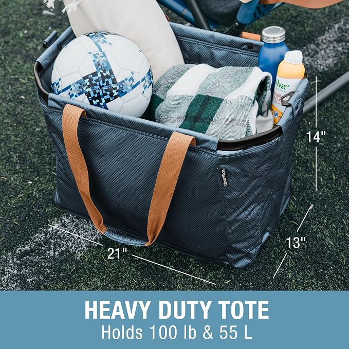 CleverMade Gear Hauler Pro Collapsible Tote Bag, 55L Outdoor Tote | Haul Bulky Gear Without Sagging | Aluminum Frame Holds 100 lb, While Shoulder and Crossbody Straps Offer Flexible Carry - Image 3