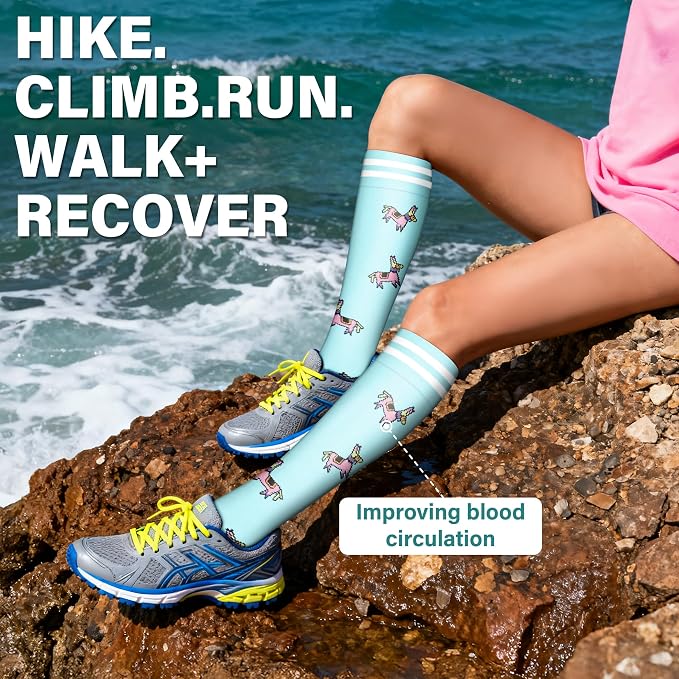 Acture 6 Pack Compression Socks for Women and Men - Knee High for Medical, Running, Nurses, Travel - Image 5