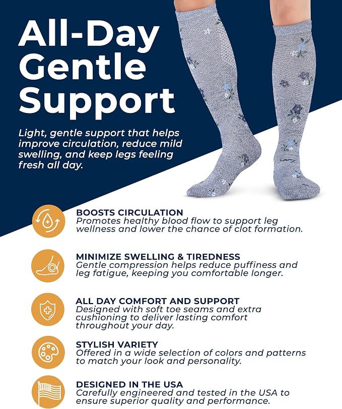 Pembrook® Light Compression Socks for Men & Women - 3 Pairs | 8-15 mmhg Compression Dress Socks for Men | Support Socks - Image 2