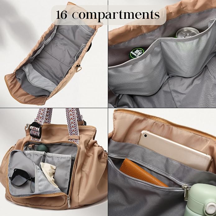 Everyday Bag Tote for Women, Spacious Diaper Bag with 16 Pockets, Durable Travel Bag, Sleek Work Shoulder Bag - Image 6