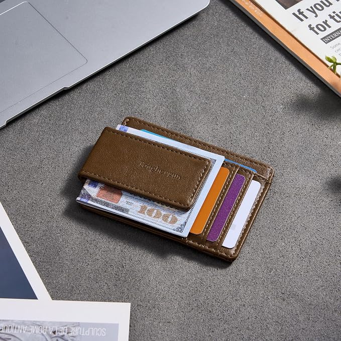 Toughergun Slim Wallet for Men RFID Blocking Money Clip, Minimalist Front Pocket Credit Card Holder, Magnetic Thin Mens Wallets with ID Window - Image 3
