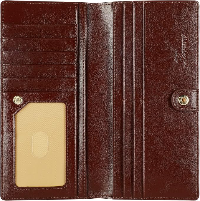 Ultra Slim Thin Leather Women Wallet RFID Blocking Credit Card Holder Bifold Long Ladies Billfold - Image 3