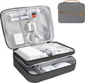 Electronics Organizer,Travel Cord Organizer Pouch,Cable Organizer Bags | Waterproof Electronic Accessories Storage Case for Cables, Cords, Charger, Phone (Three Layer-Gray) by Miavers