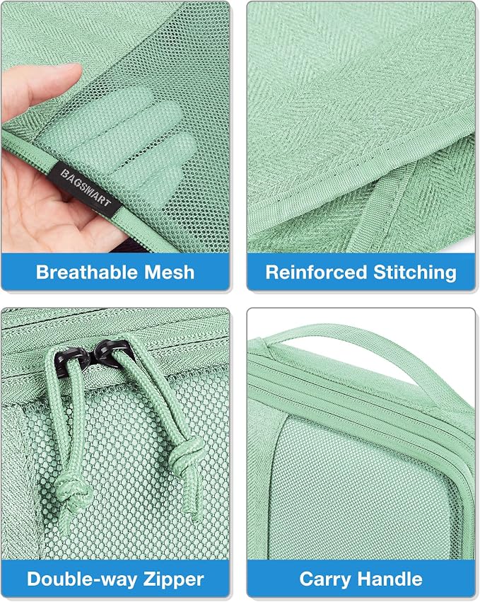 BAGSMART Compression Packing Cubes for Travel, 6 Set Luggage Organizer Bags | Fits 20/24/28in Carry-On Suitcases, Compressible Bags Streamline Cruise Travel Essentials, Sturdy Handles, Machine Washable - Image 5