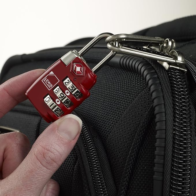 Lewis N. Clark Travel Sentry TSA-Approved Luggage Lock, Large 3 Dial Combination with Easy Read Dials - Red - Image 6