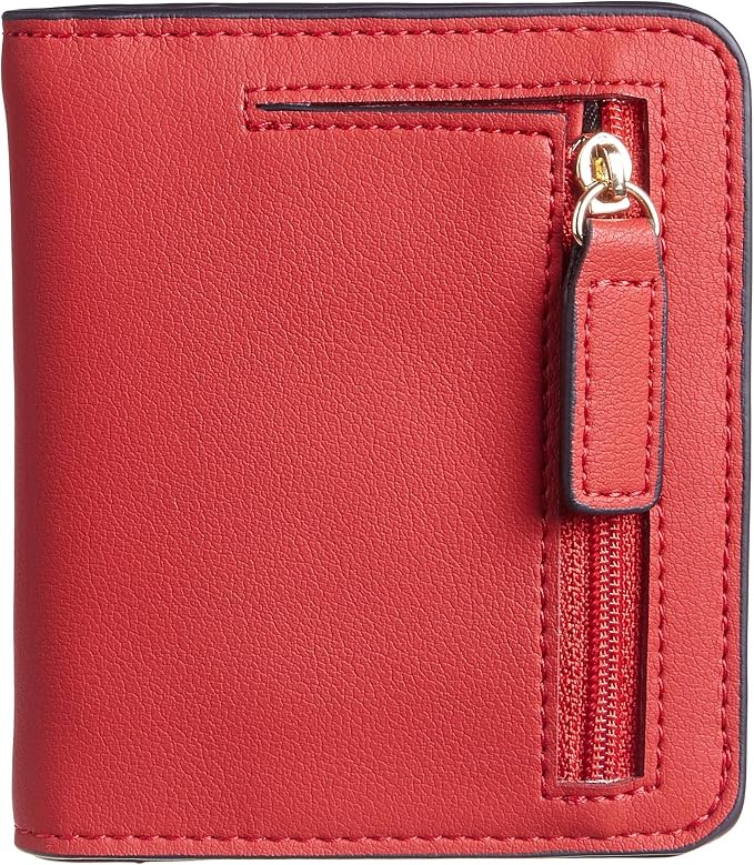 Gostwo Small Wallet for Women, Slim Bifold Credit Card Holder, Compact RFID Blocking Cash Wallet, Billfolds Thin Leather Zipper Pocket, Mini Wallet Gift for Ladies Teen Girls Travel with ID Window by Gostwo