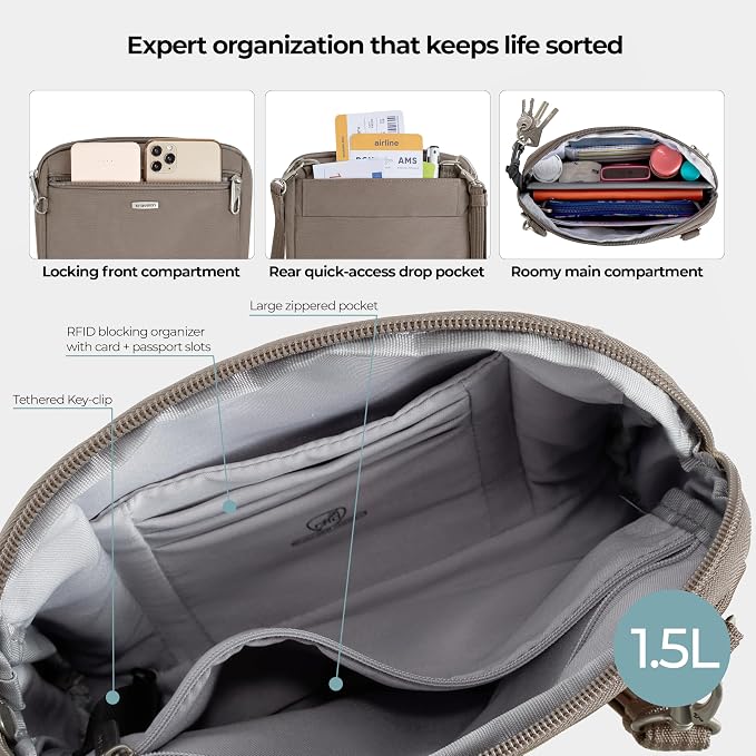 Travelon Anti-Theft Classic Convertible Crossbody & Waist Pack - Image 7
