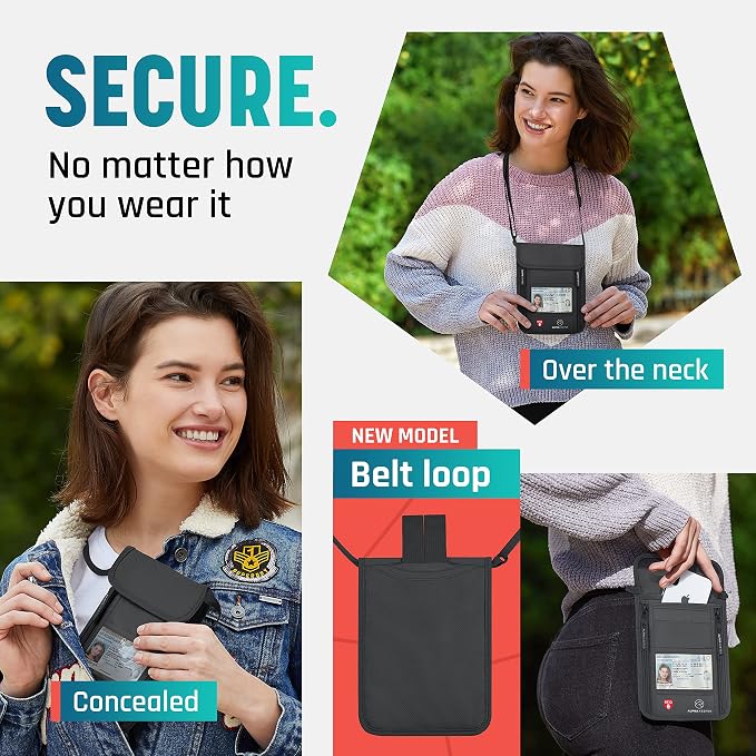 Neck Wallet, Travel Pouch For Passport Holder And Documents, Travel Neck Wallet For Traveling Women - Image 2