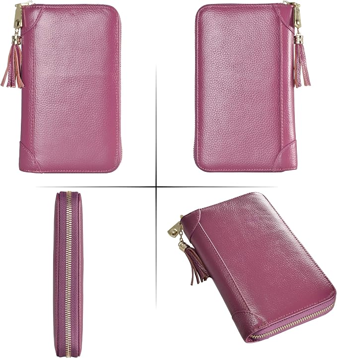 Easyoulife Credit Card Holder Wallet Womens Zipper Leather Case Purse RFID Blocking - Image 6