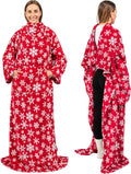 PAVILIA Blanket with Sleeves for Adult Women Men, Soft Warm Wearable Blanket Fleece Wrap Throw, Robe Blanket Gift by PAVILIA