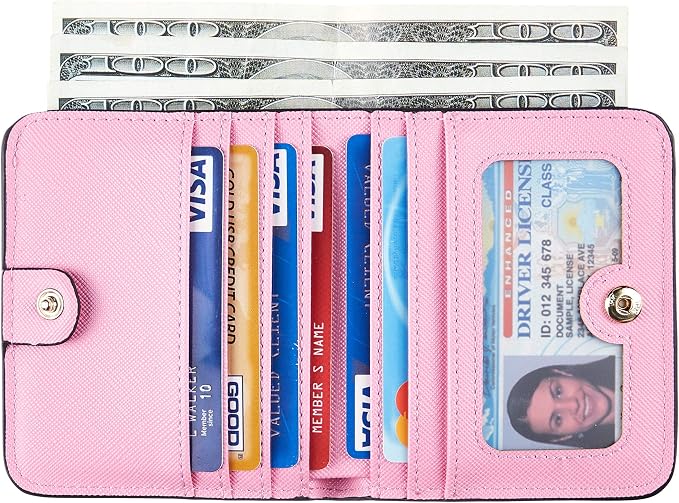 Toughergun Women’s Small Slim Leather Wallet with RFID Protection, Compact Bifold Mini Purse with Clear ID Window - Image 2
