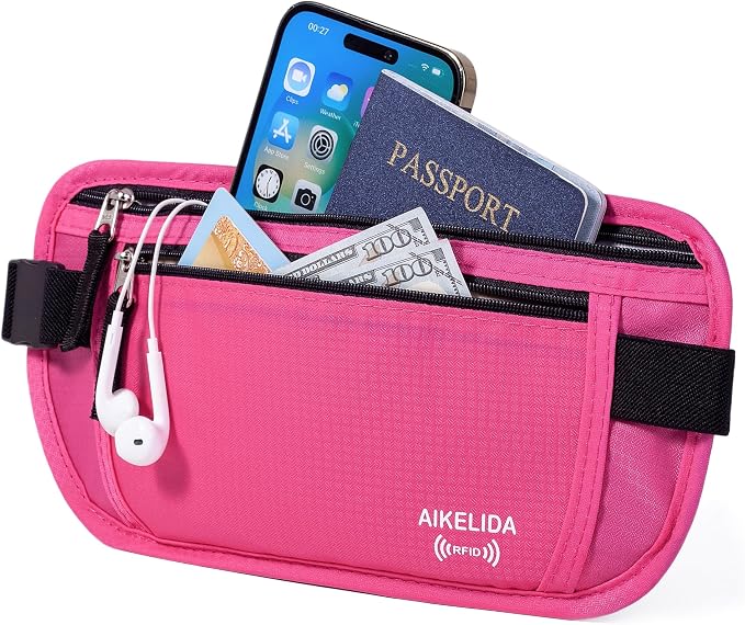 Travel Money Belt - Slim Passport Holder Travel Wallet with RFID Blocking Travel Pouch Undercover Fanny Pack for Women - Image 3