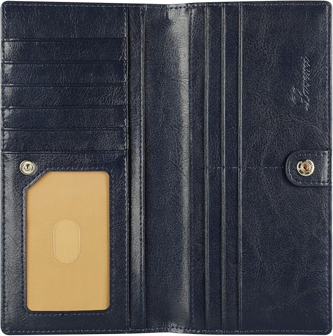 Ultra Slim Thin Leather Women Wallet RFID Blocking Credit Card Holder Bifold Long Ladies Billfold - Image 3