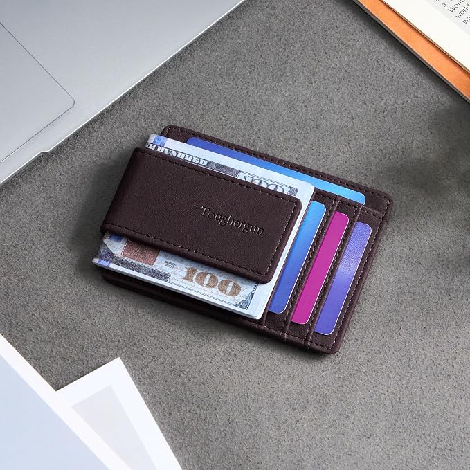 Toughergun Slim Wallet for Men RFID Blocking Money Clip, Minimalist Front Pocket Credit Card Holder, Magnetic Thin Mens Wallets with ID Window - Image 3